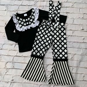 Boutique Girls 2pc Ruffle Suspender Outfit